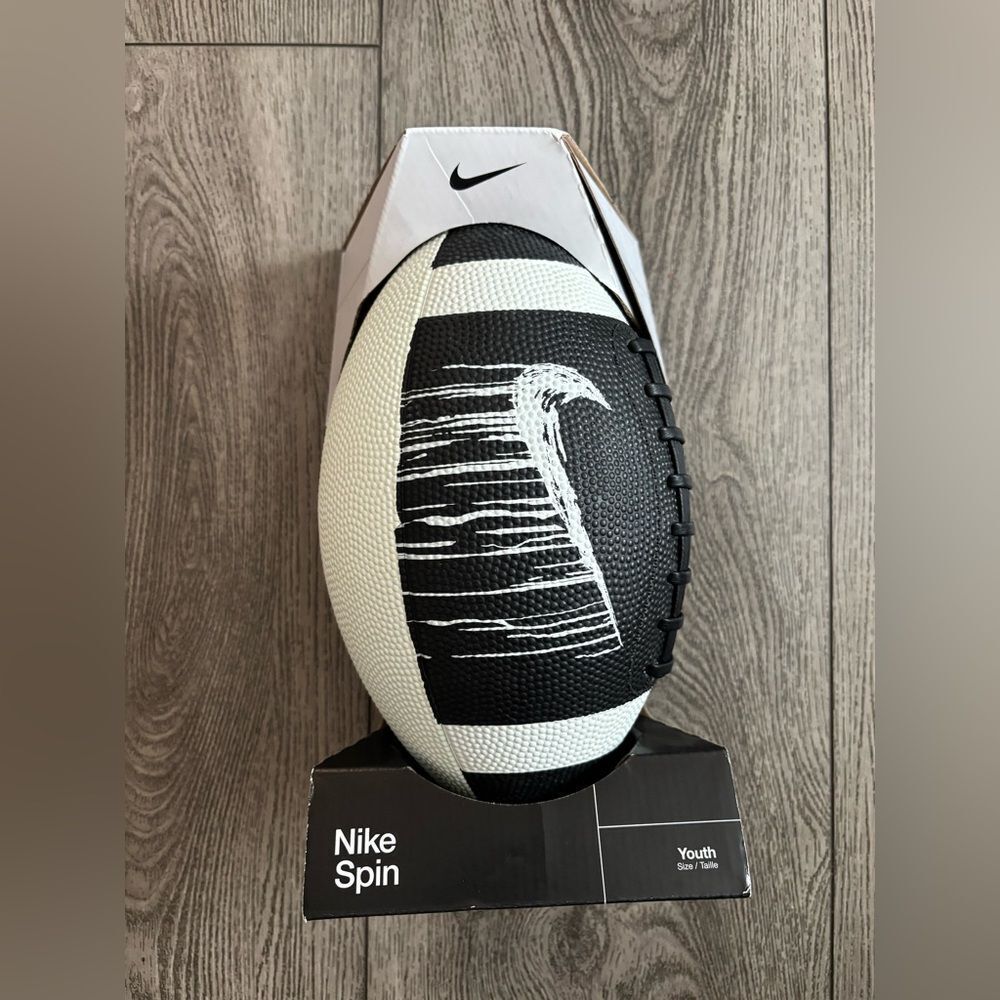 Nike Black and White Youth Football spin